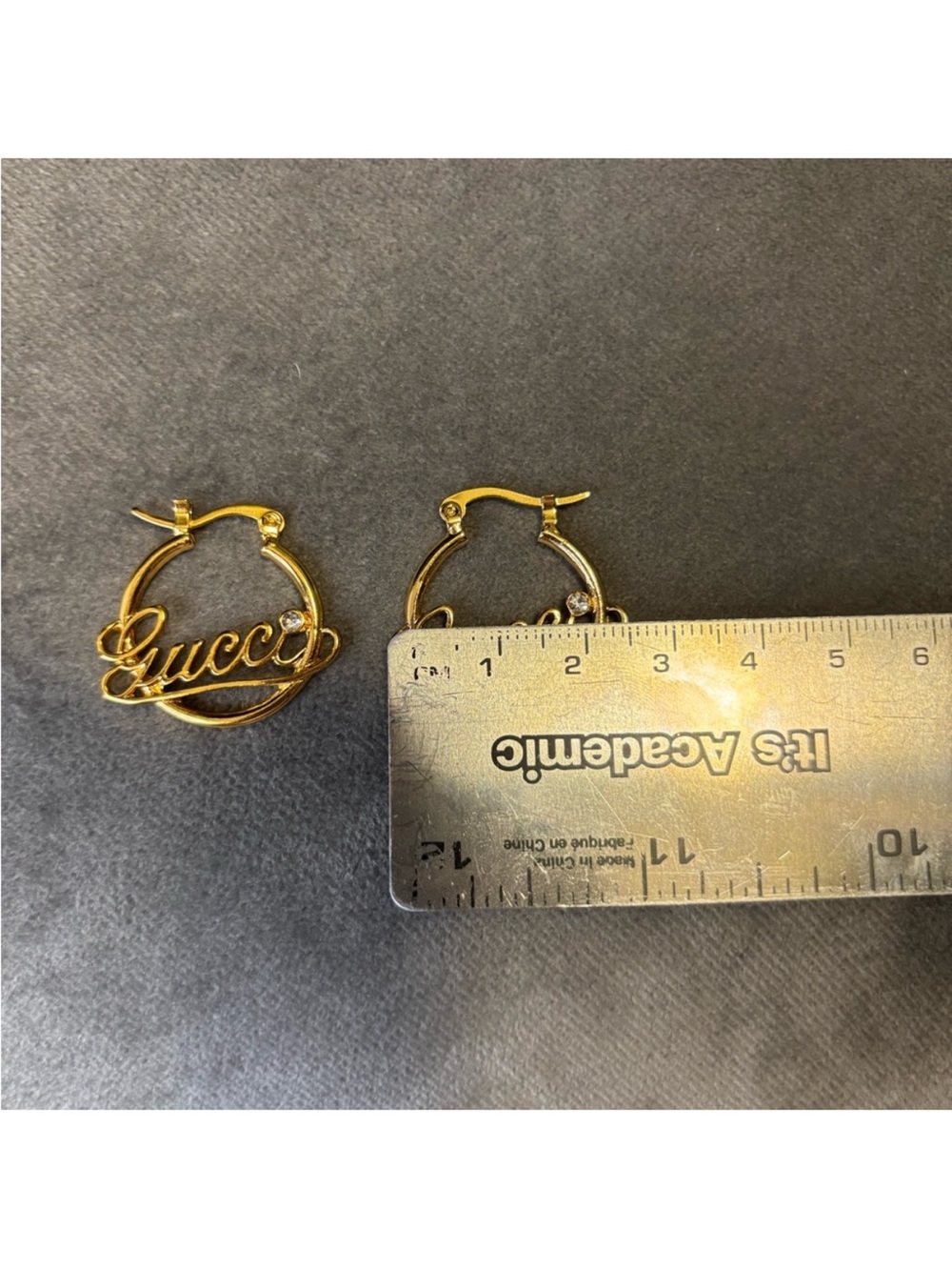 Gucci Small Script Hoop Earrings - Picture 5 of 8